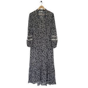 Dorothee Schumacher Floral Transparencies Midi Maxi Dress Black And White Floral